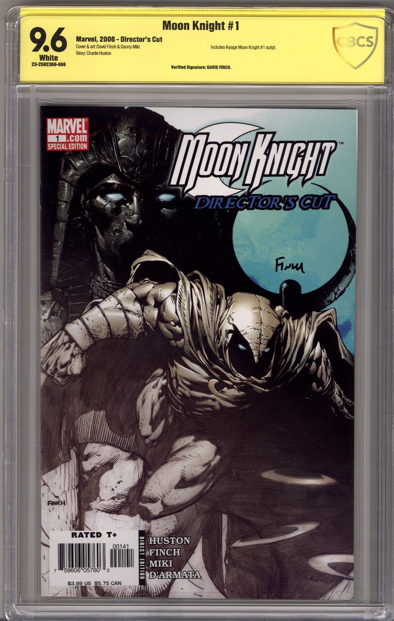 Moon Knight (Director's Cut) Vol 5 1 CBCS 9.6 (NM+) (2006) Signed x1 Cover David Finch 