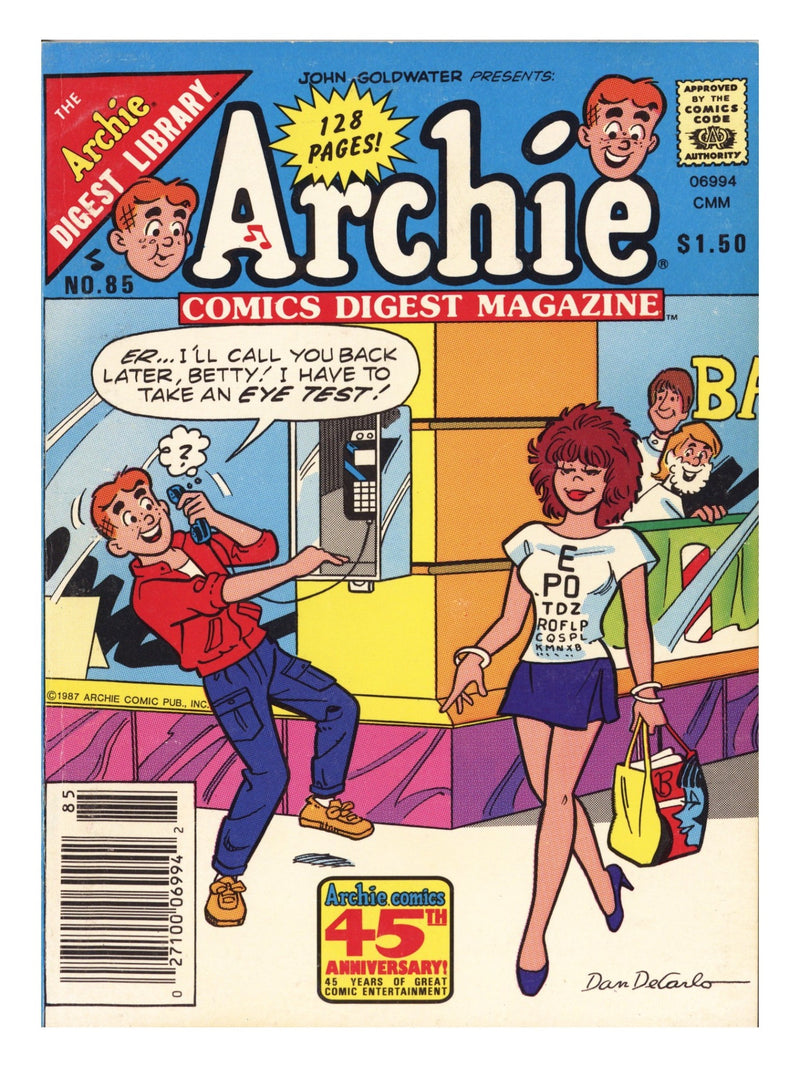 Archie Comics Digest 85 Low Grade (1987) Canadian Price Variant 