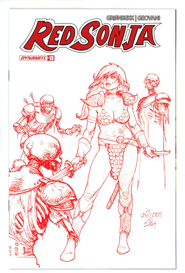 Red Sonja Vol 7 13 Linsner Red Line Art Incentive Variant (2024)