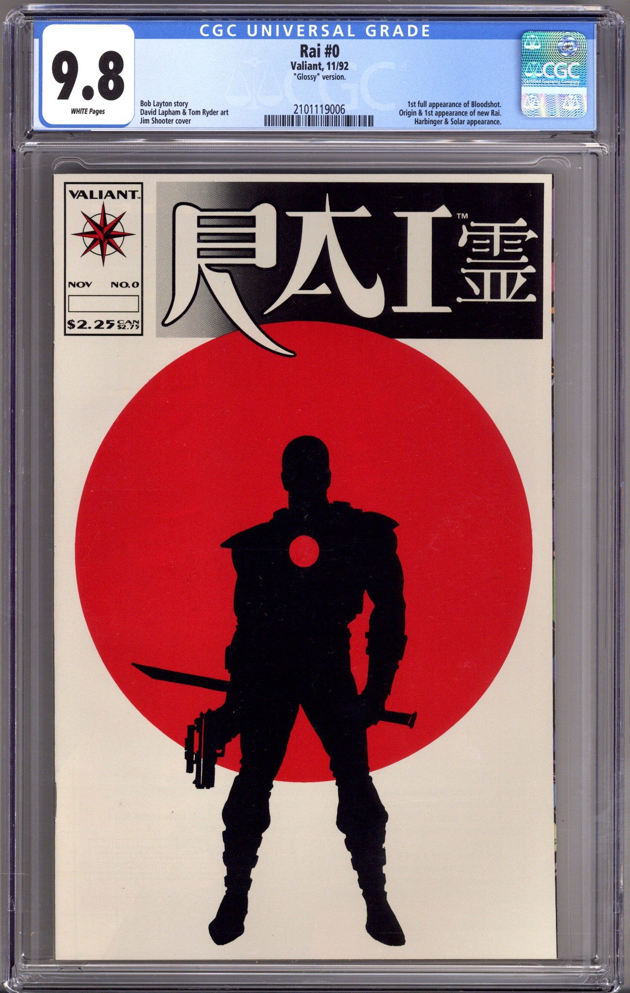 Rai Vol 1 0 CGC 9.8 (NM/M) Glossy (1992) 