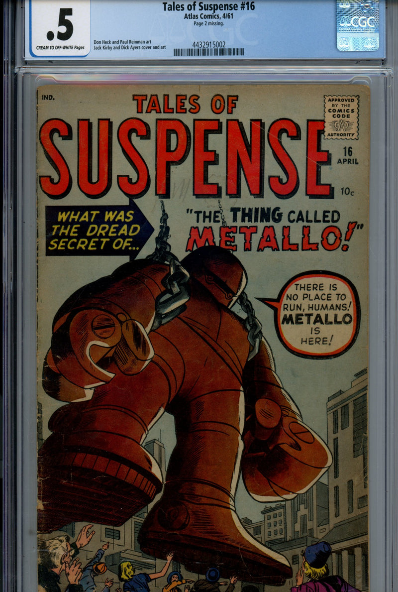 Tales of Suspense Vol 1 16 CGC 0.5 (PR) (1961) 
