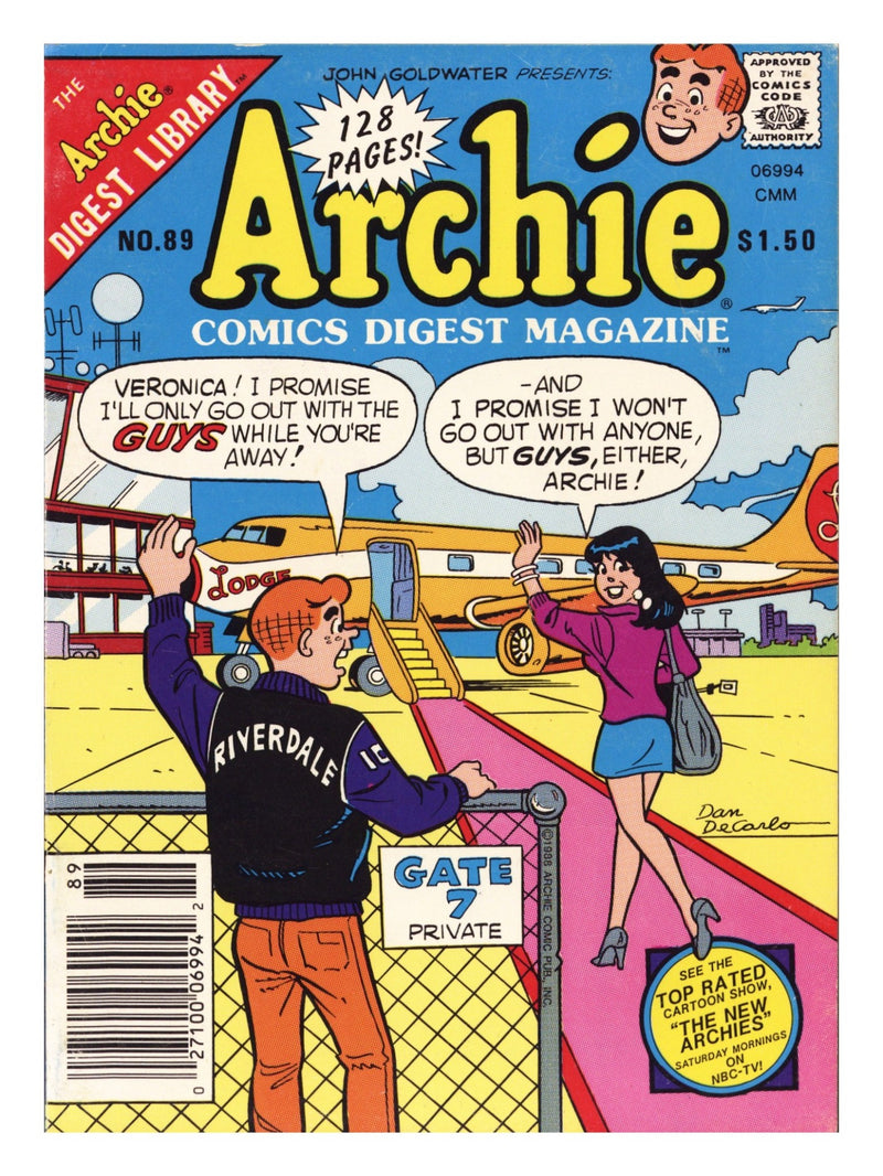 Archie Comics Digest 89 Low Grade (1988) Canadian Price Variant 