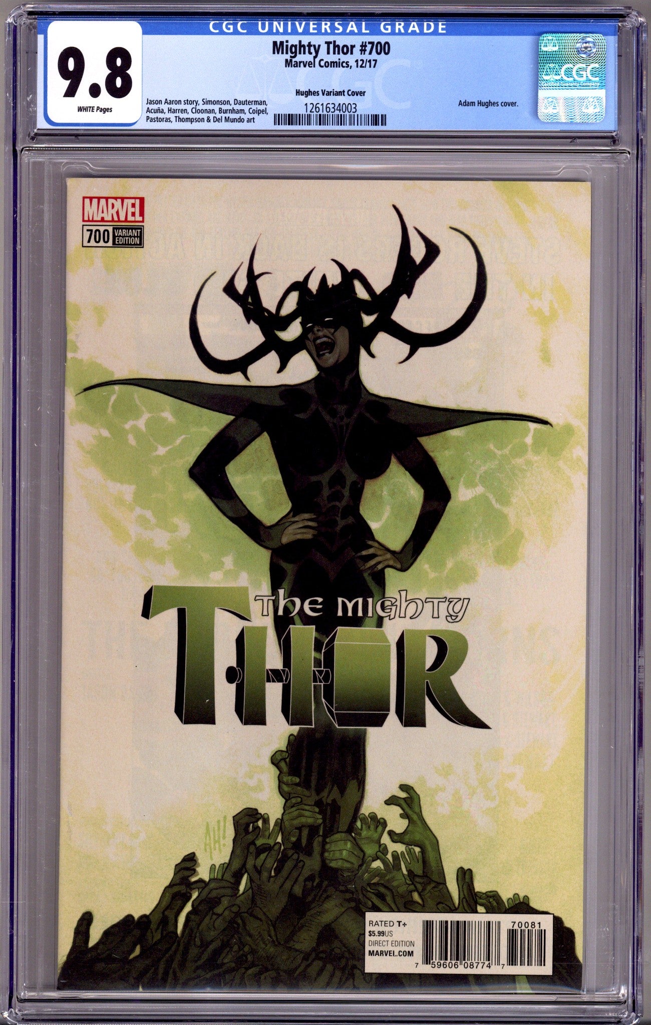 Mighty Thor Vol 2 700 CGC 9.8 (NM/M) (2017) Hughes Incentive Variant 