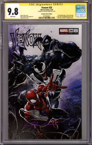 Venom Vol 4 26 (191) CGC 9.8 (NM/M) Cracked Case (2020) Crain Exclusive Variant Signed x1 Cover Clayton Crain