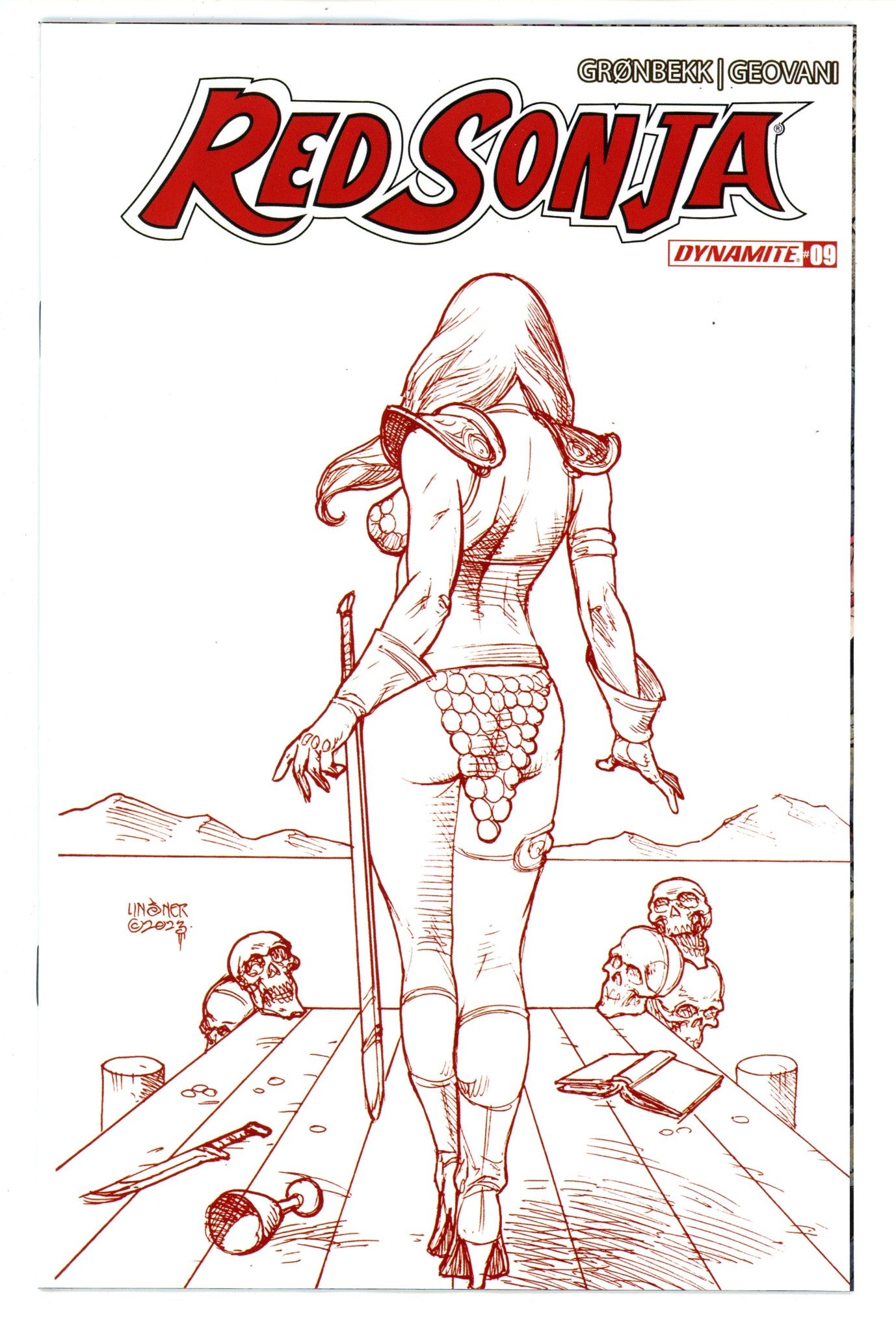 Red Sonja Vol 7 9 Linsner Red Line Art Incentive Variant (2024)