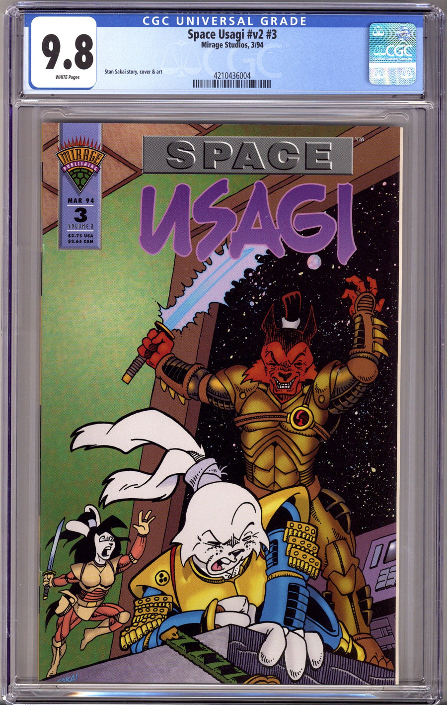 Space Usagi Vol 2 3 CGC 9.8 (1994)