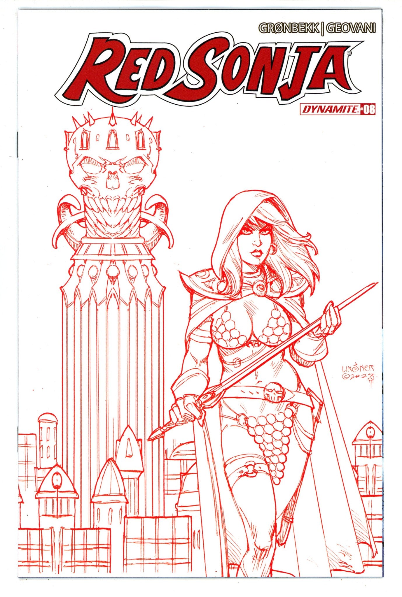 Red Sonja Vol 7 8 Linsner Red Lineart Incentive Variant (2024)