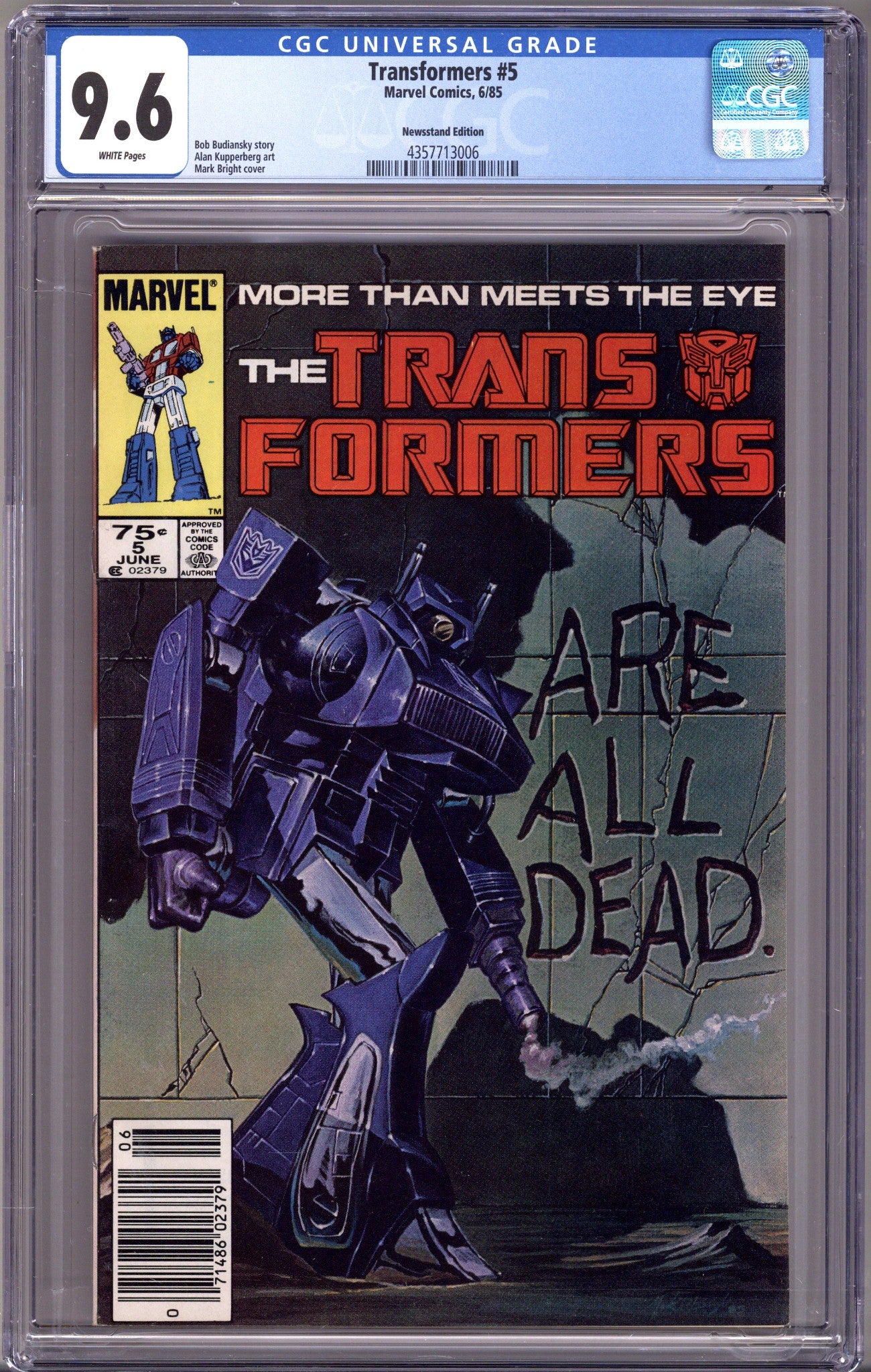 The Transformers 5 CGC 9.6 (NM+) (1985) Newsstand 