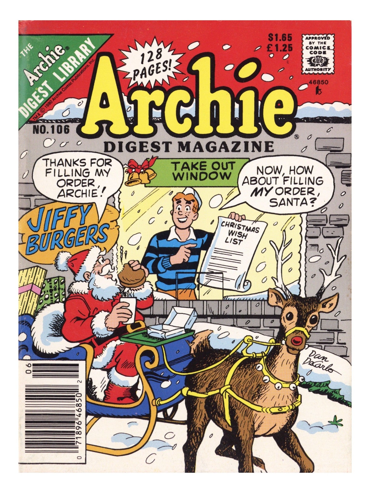 Archie Comics Digest 106 Mid Grade (1991) Canadian Price Variant 