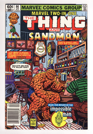 Marvel Two-in-One Vol 1 86 NM- (9.2) (1982) Newsstand