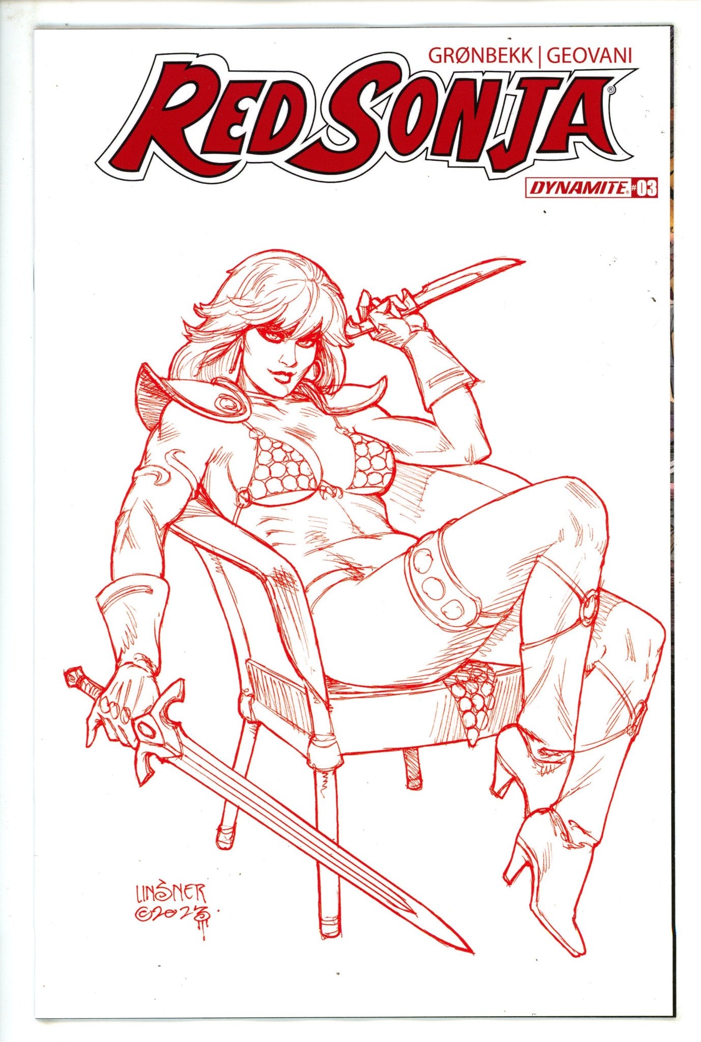 Red Sonja Vol 7 3 Linsner Incentive Variant (2023)