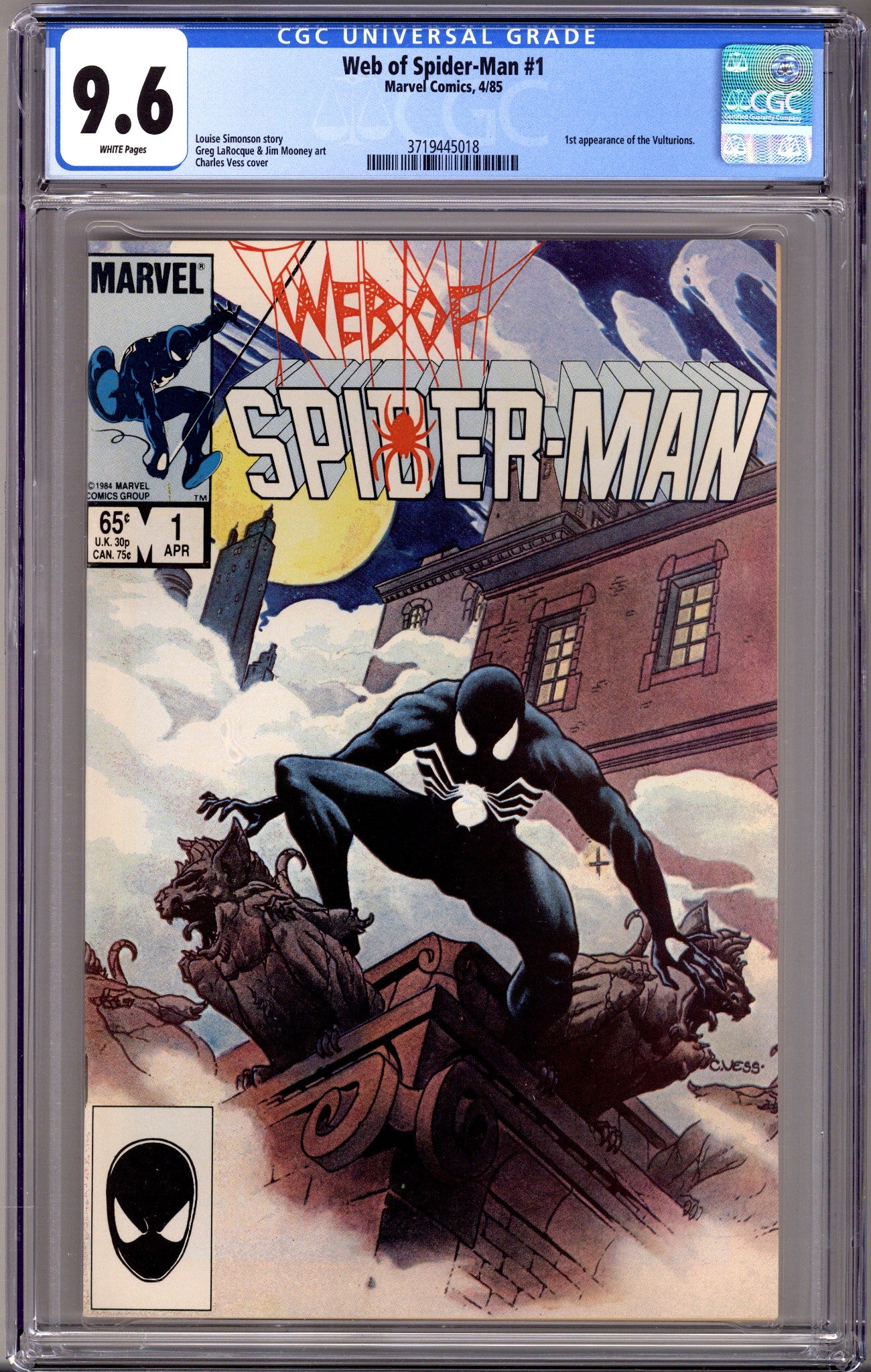 Web of Spider-Man Vol 1 1 CGC 9.6 (NM+) (1985) 