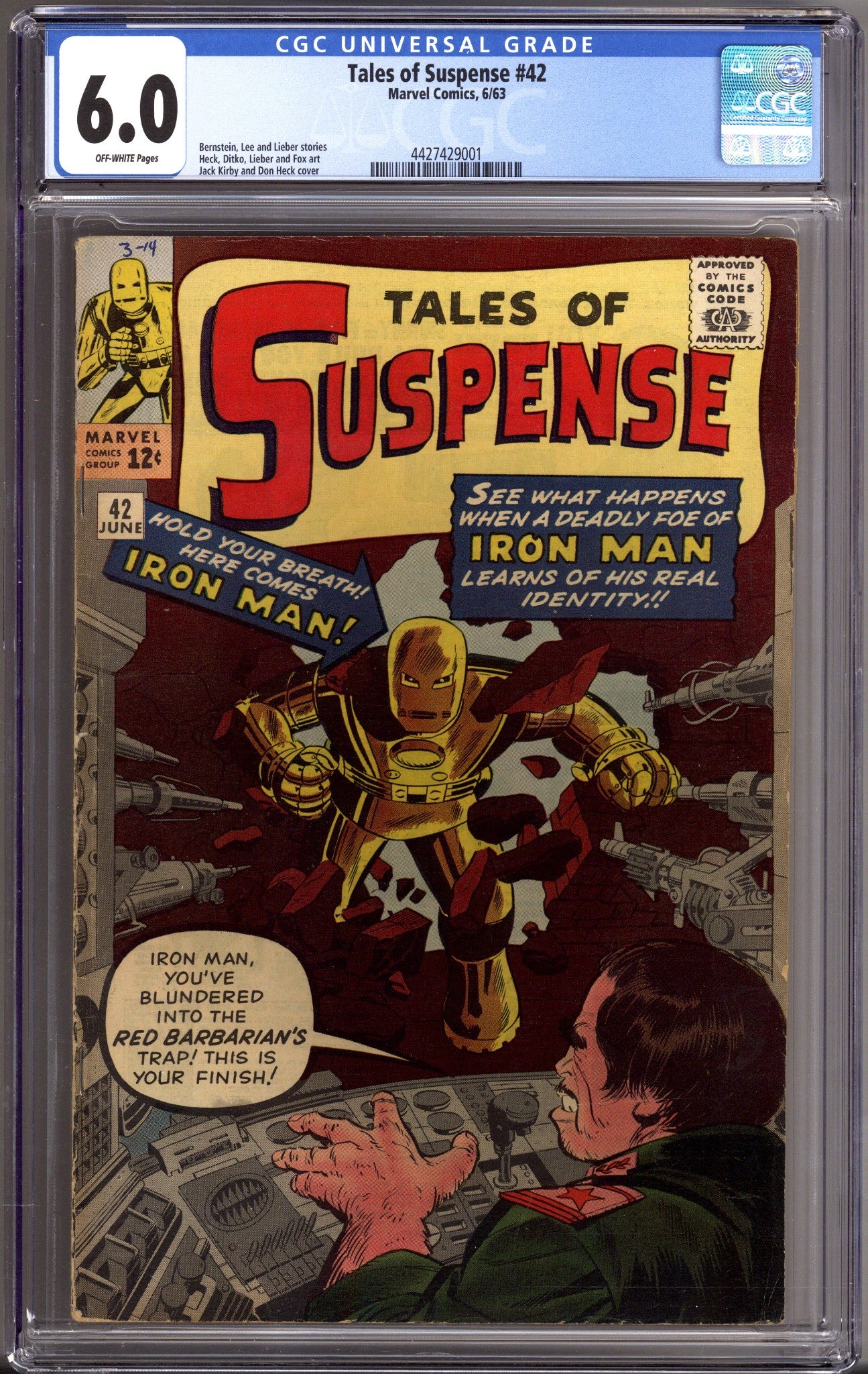Tales of Suspense Vol 1 42 CGC 6.0 (FN) (1963) 