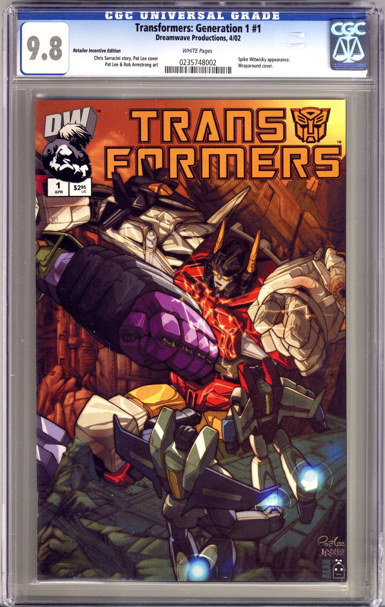 Transformers: Generation 1 1 CGC 9.8 (NM/M) Cracked Case (2002) Lee Incentive Variant 