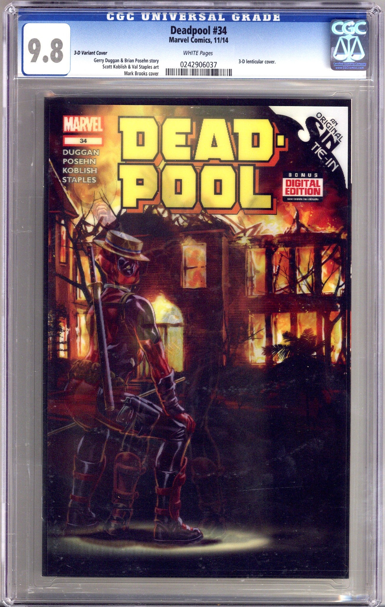 Deadpool Vol 4 34 CGC 9.8 (NM/M) (2014) Brooks Lenticular Incentive Variant 