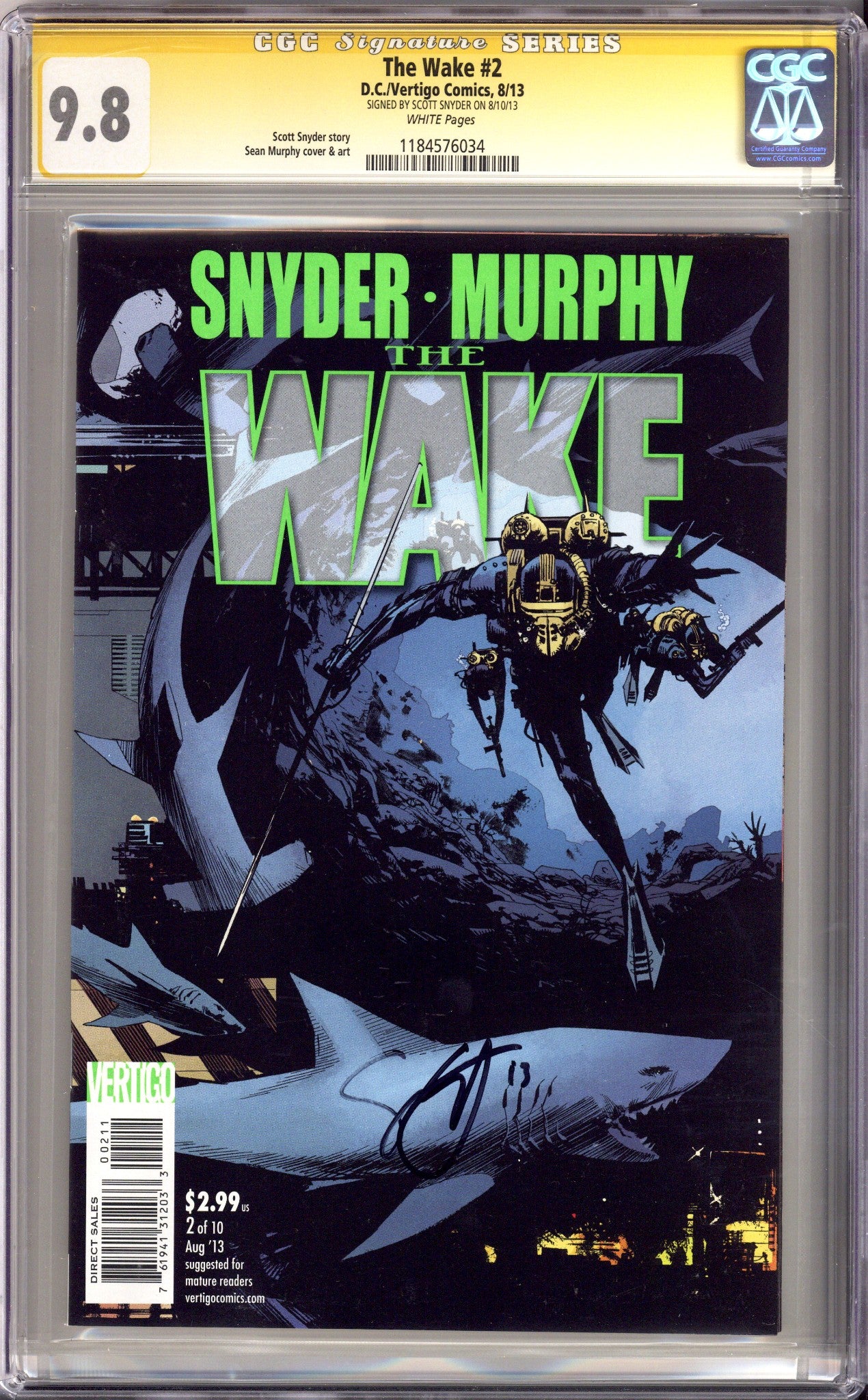 The Wake 2 CGC 9.8 (NM/M) (2013) Signed x1 Cover Scott Snyder 