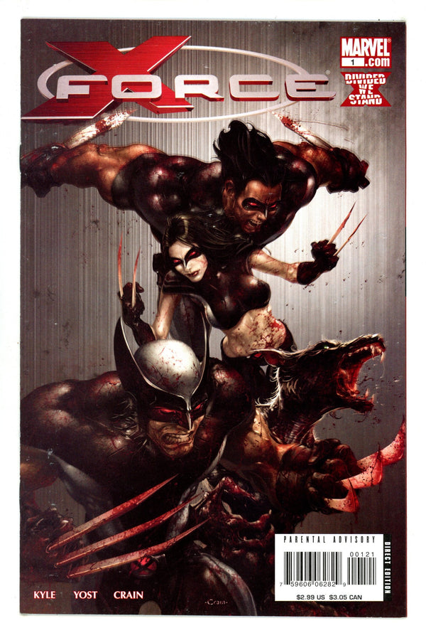 X-Force Vol 3 1 Mid Grade (2008) Crain Bloody Variant