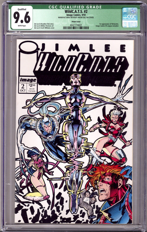 WildC.A.T.S: Covert Action Teams Vol 1 2 Manufactured Without Prism Foil On Cover CGC 9.6 (1992)
