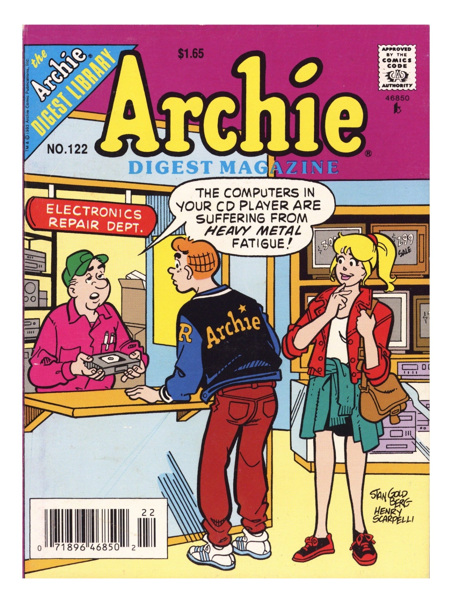 Archie Comics Digest 122 Low Grade (1993) Canadian Price Variant 