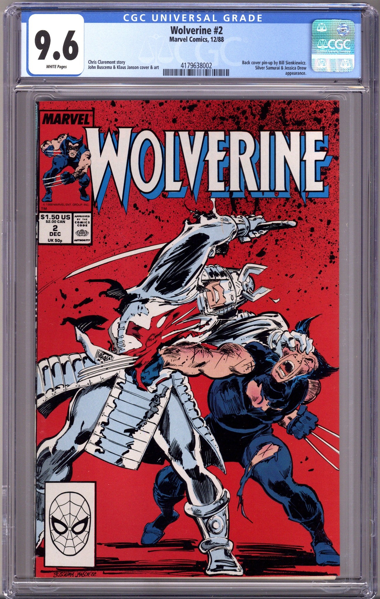 Wolverine Vol 2 2 CGC 9.6 (NM+) (1988) 