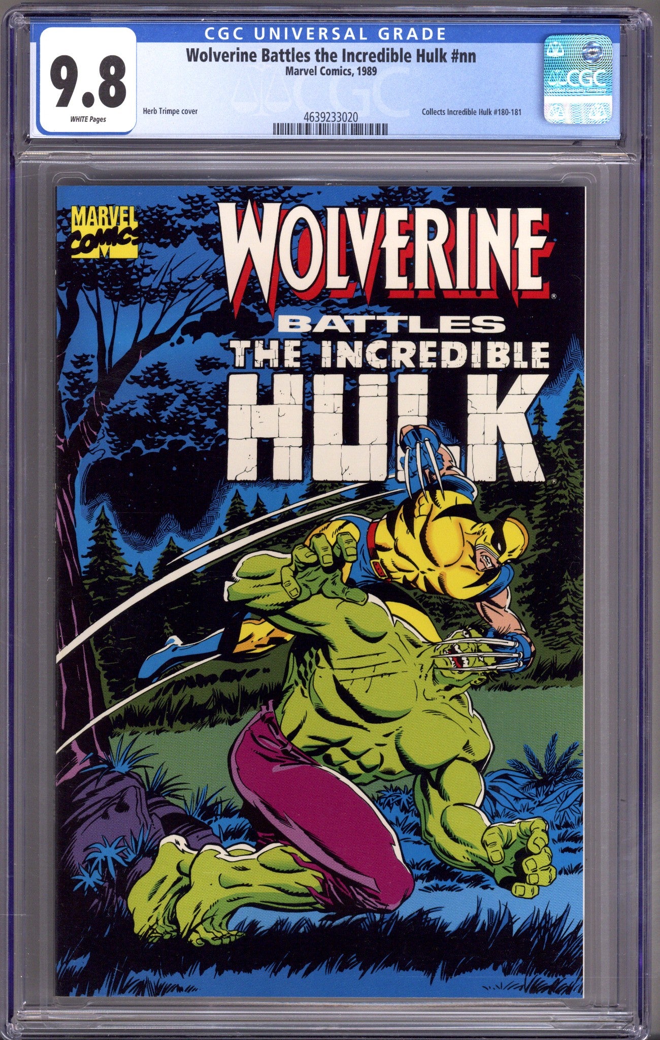 Wolverine Battles the Incredible Hulk 1 CGC 9.8 (NM/M) (1989) 