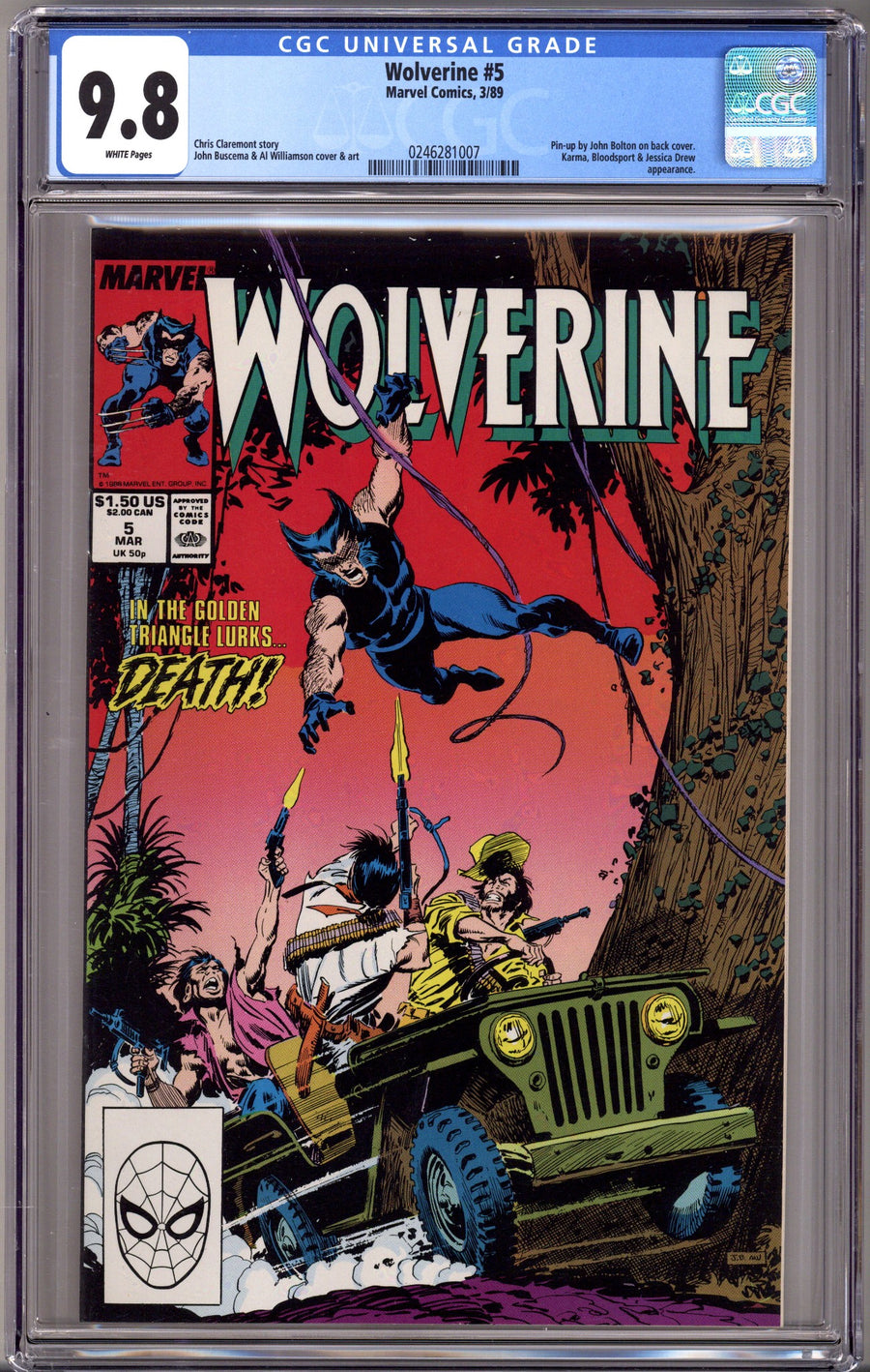 Wolverine Vol 2 5 CGC 9.8 (NM/M) (1989) 