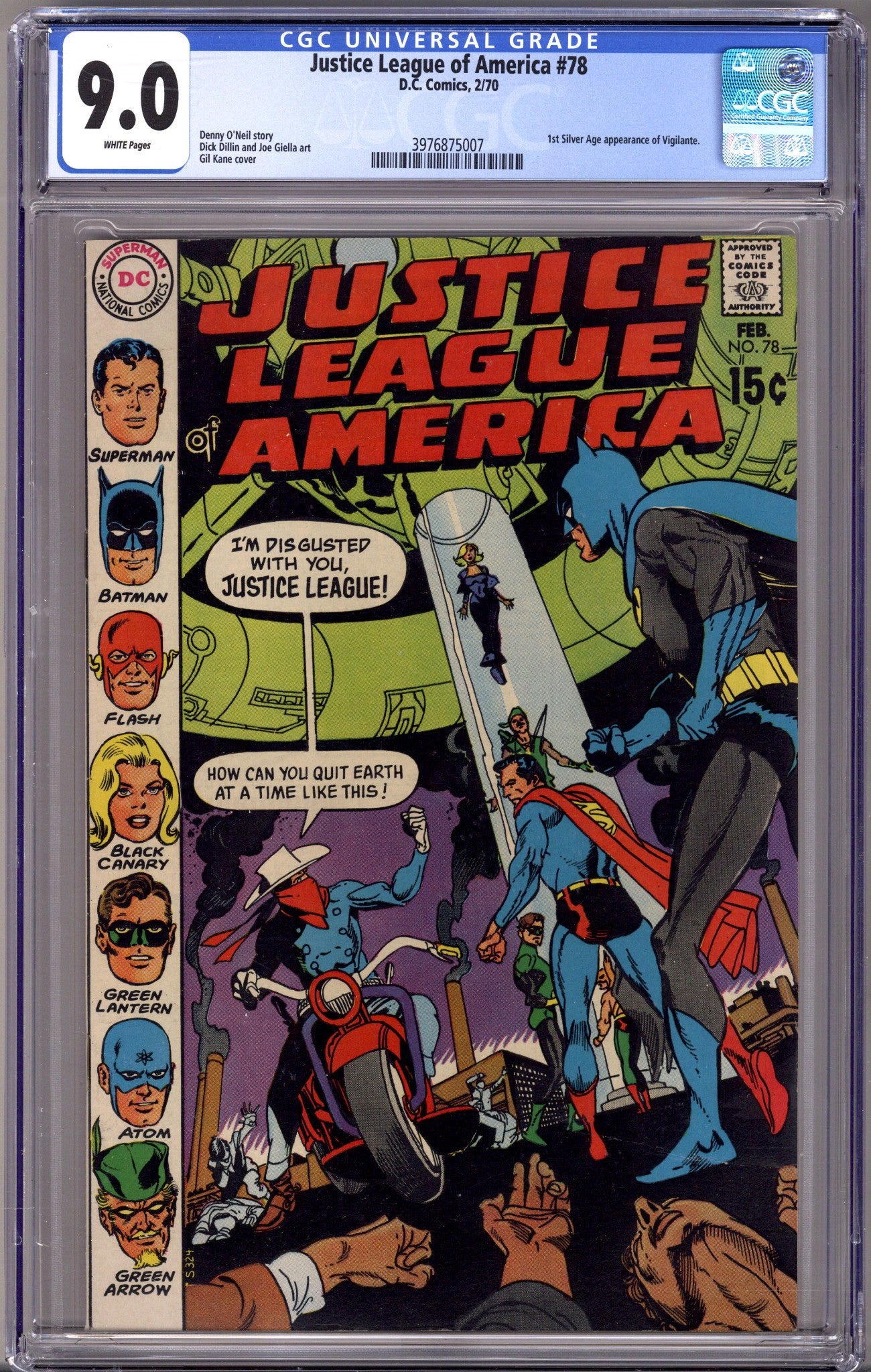 Justice League of America Vol 1 78 CGC 9.0 (VF/NM)   (1970)        