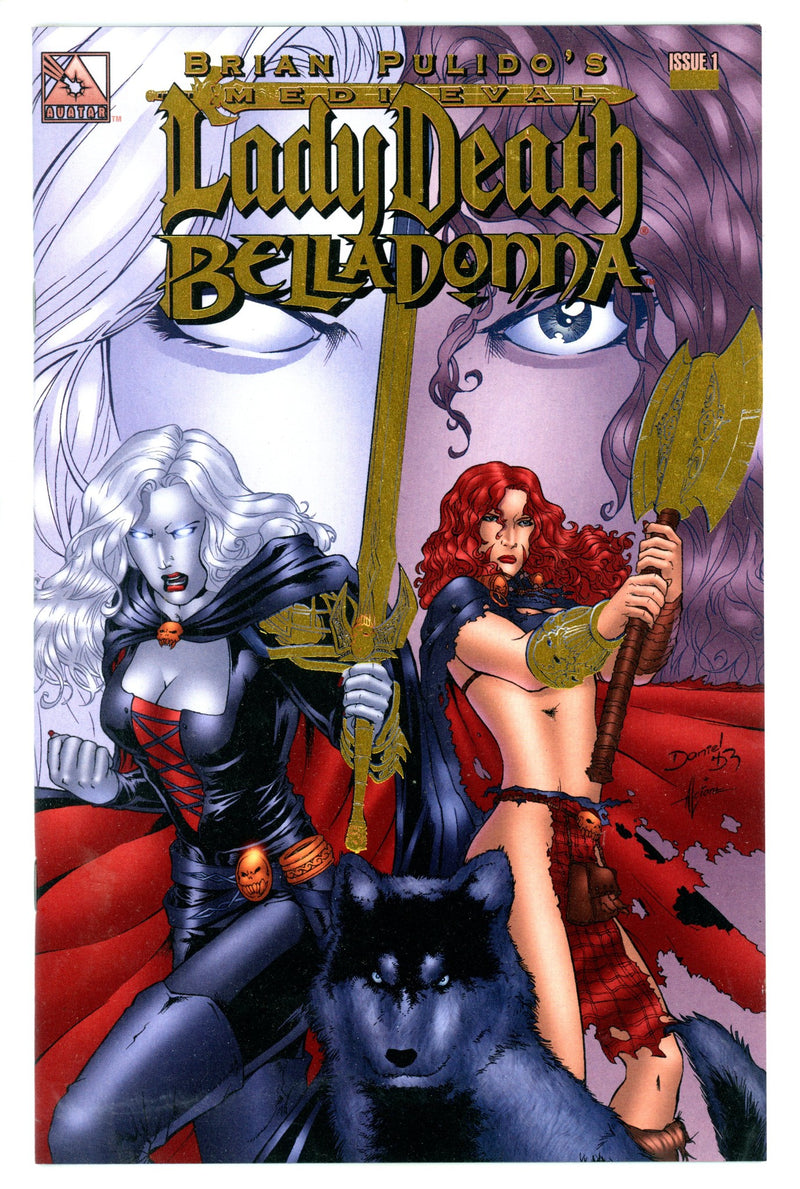 Brian Pulido's Medieval Lady Death Belladonna 1 VF+ (8.5) (2005) HDR Gold Foil Variant 
