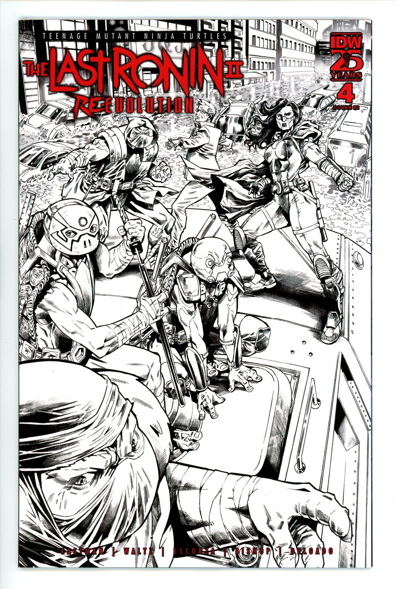 Teenage Mutant Ninja Turtles: The Last Ronin Ii—Re-Evolution 4 Escorza B&W Incentive Variant NM (2025)