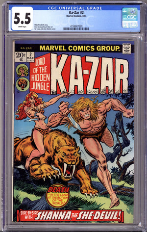 Ka-Zar Vol 2 2 CGC 5.5 (FN-) Cracked Case  (1974)