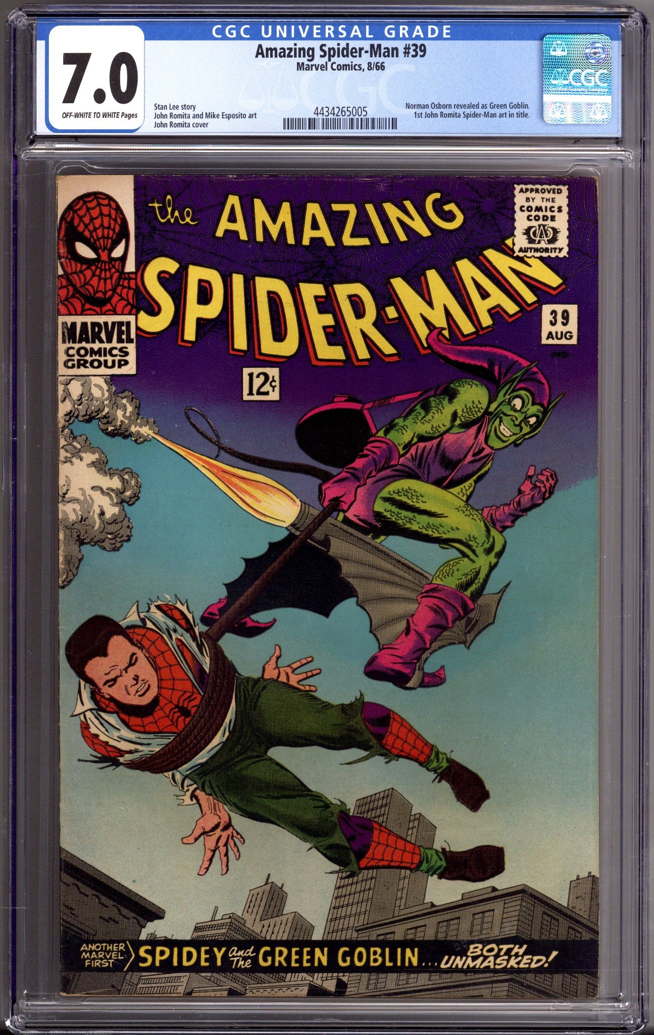The Amazing Spider-Man Vol 1 39 CGC 7.0 (FN/VF) (1966) 