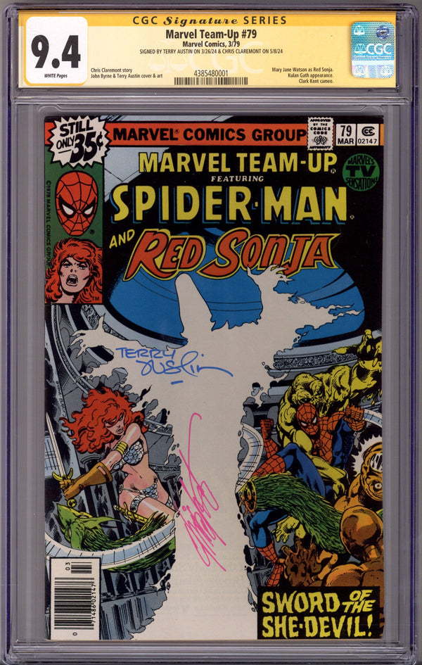 Marvel Team-Up Vol 1 79 CGC 9.4 (NM) (1979) Signed x2 Cover Terry Austin & Chris Claremont