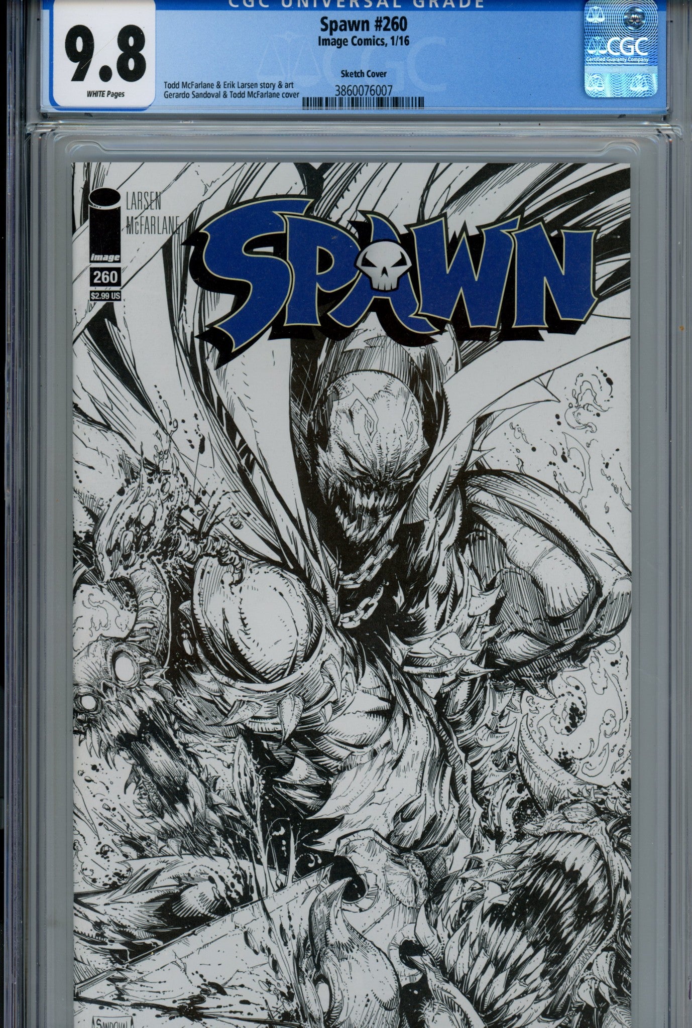 Spawn 260 CGC 9.8 (NM/M) (2016) Sandoval Sketch Variant 