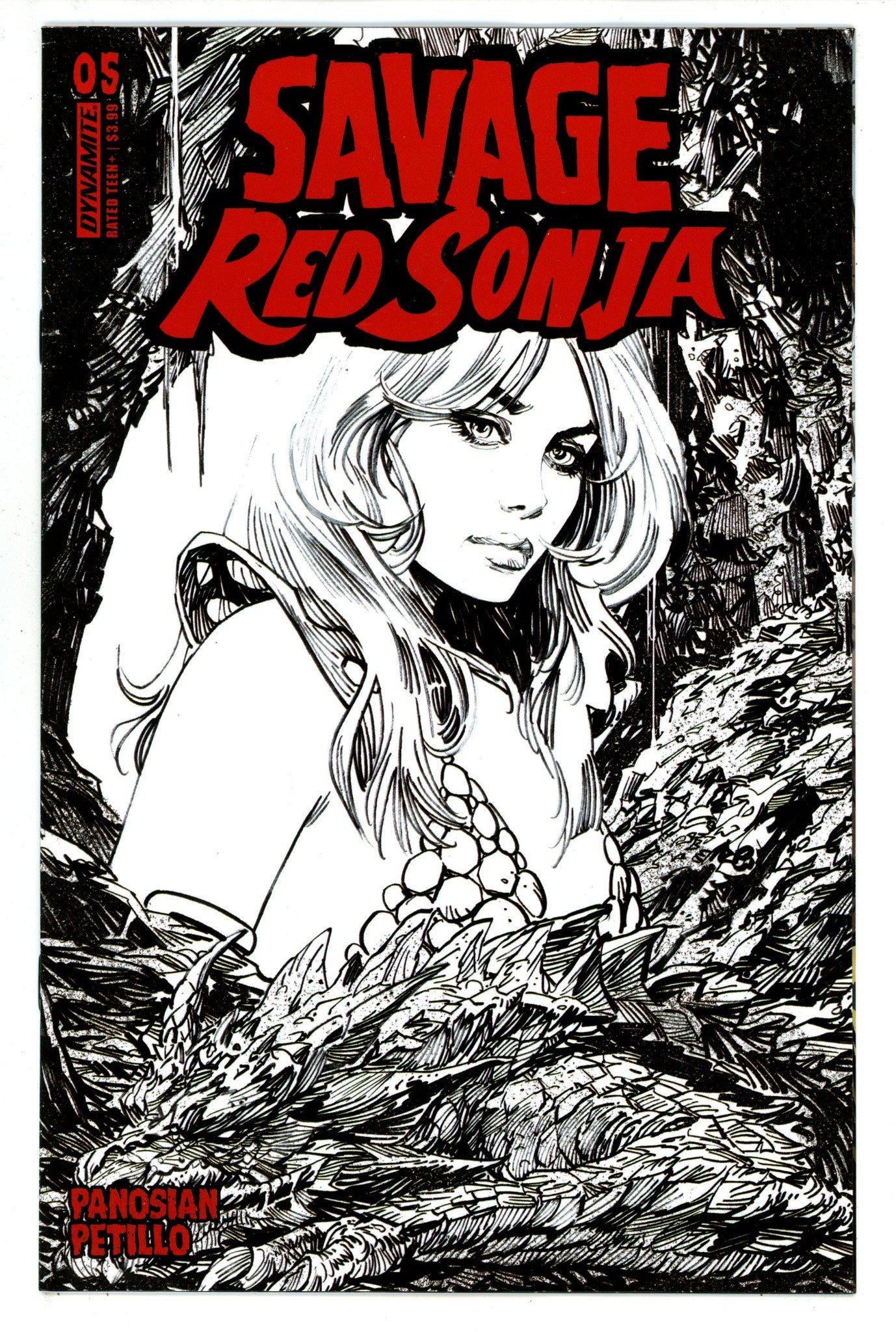 Savage Red Sonja 5 Panosian B&W Incentive Variant (2024)