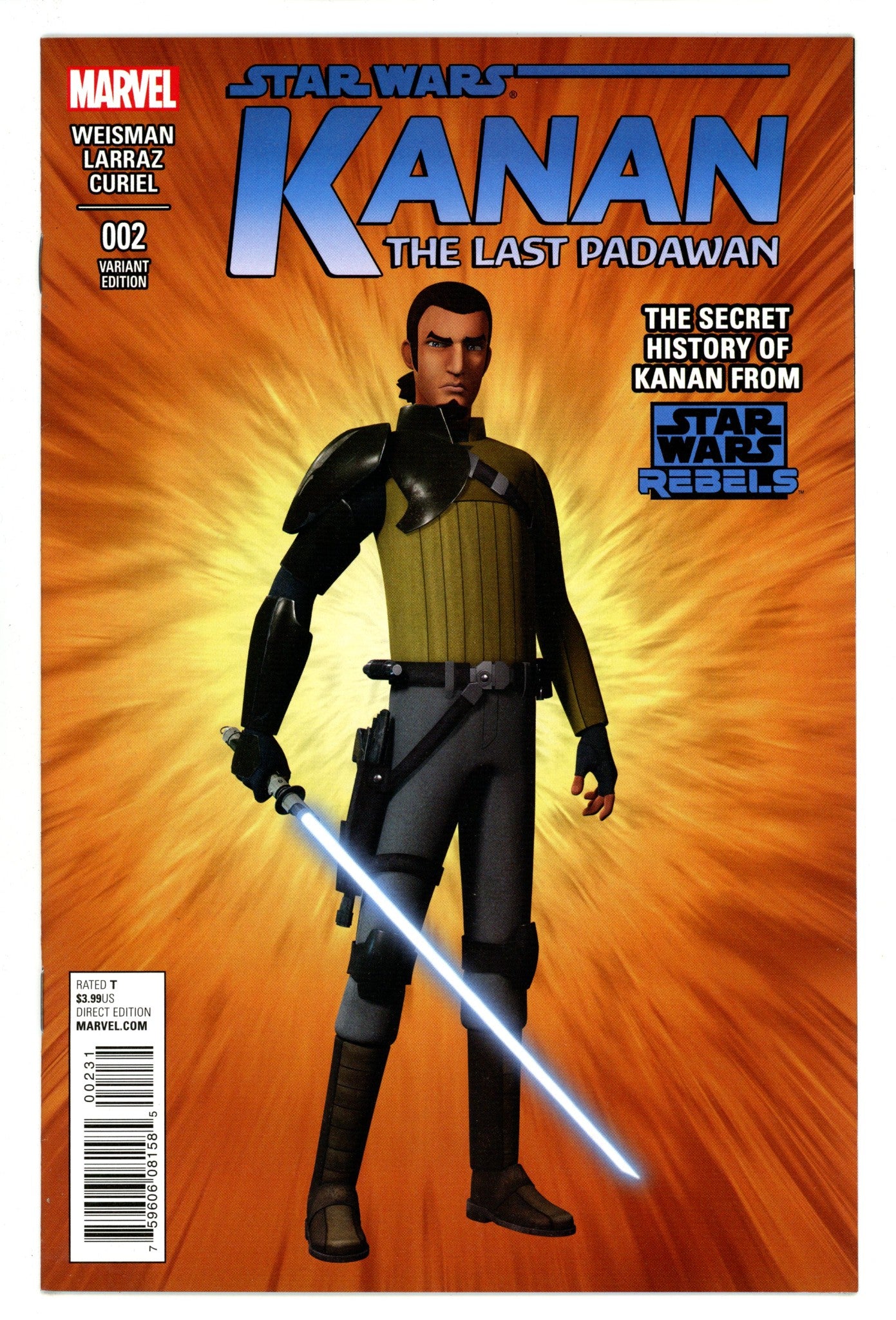 Kanan the Last Padawan 2 NM- (9.2) (2015) Animation Variant 