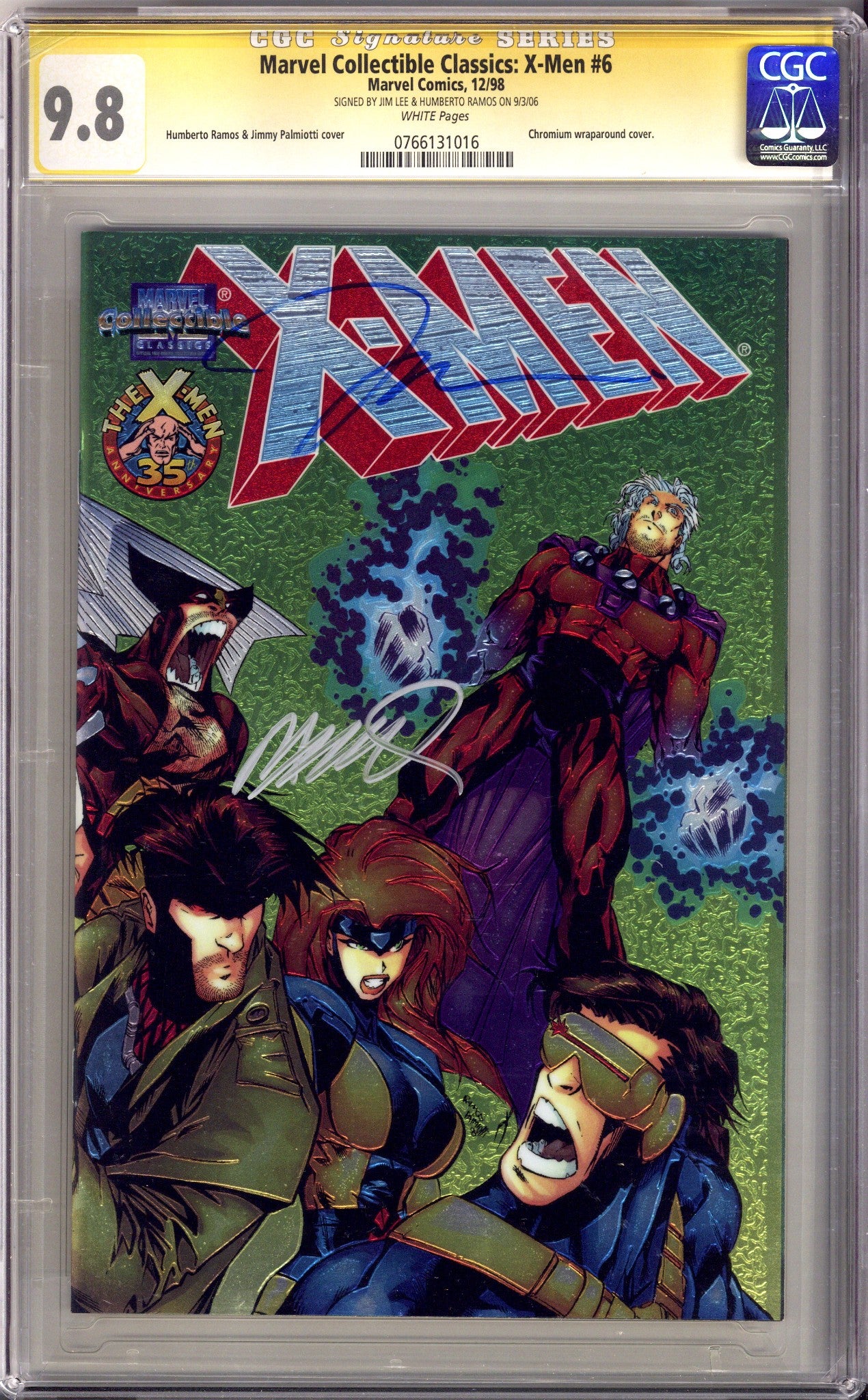Marvel Collectible Classics: X-Men 6 CGC 9.8 (NM/M) (1998) Signed x2 Cover Jim Lee & Humberto Ramos 