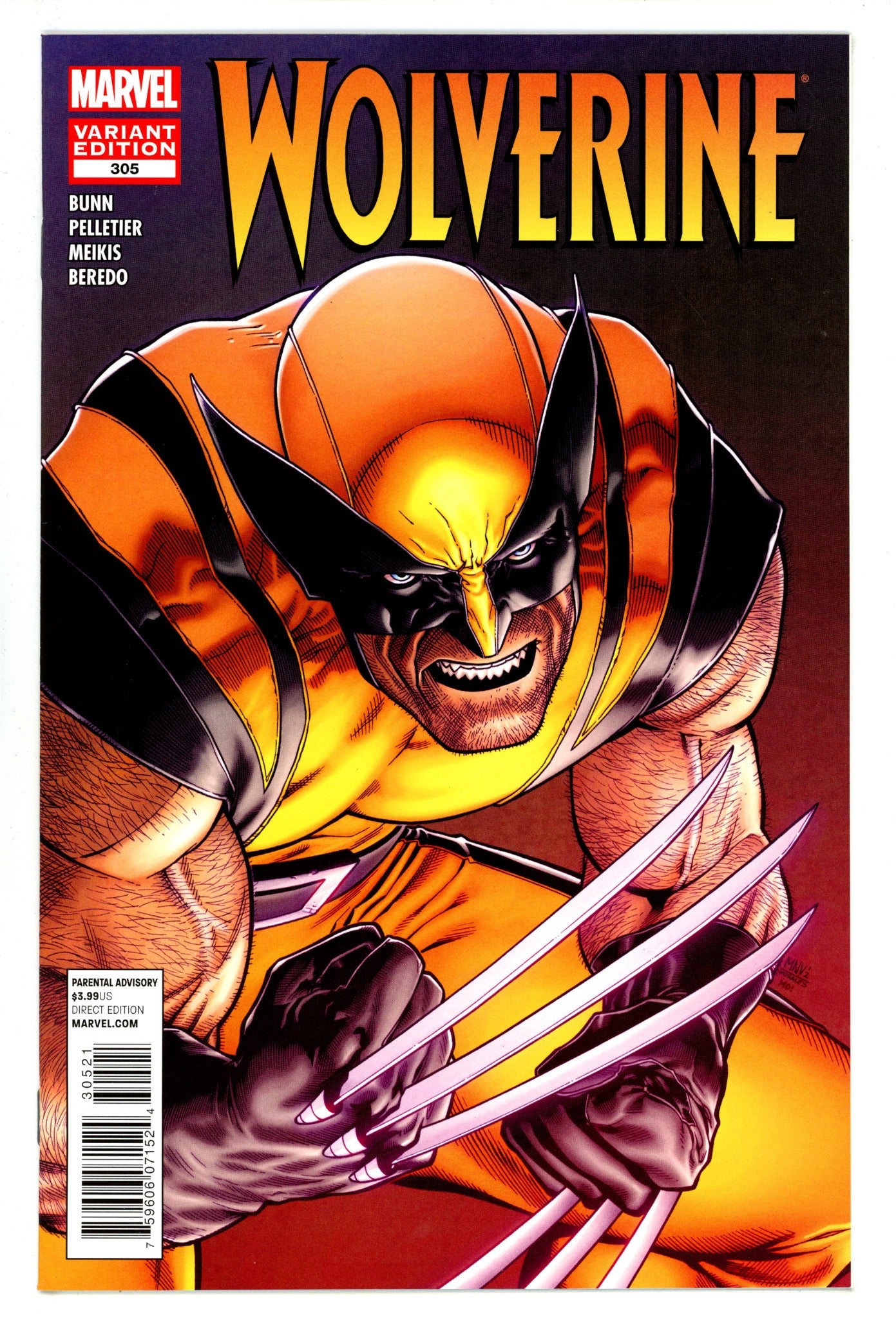 Wolverine Vol 4 305 NM (9.4) (2012) McNiven Incentive Variant 