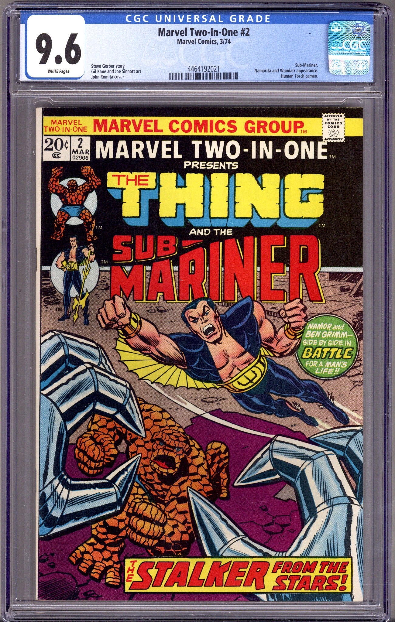 Marvel Two-in-One Vol 1 2 CGC 9.6 (NM+) (1974) 