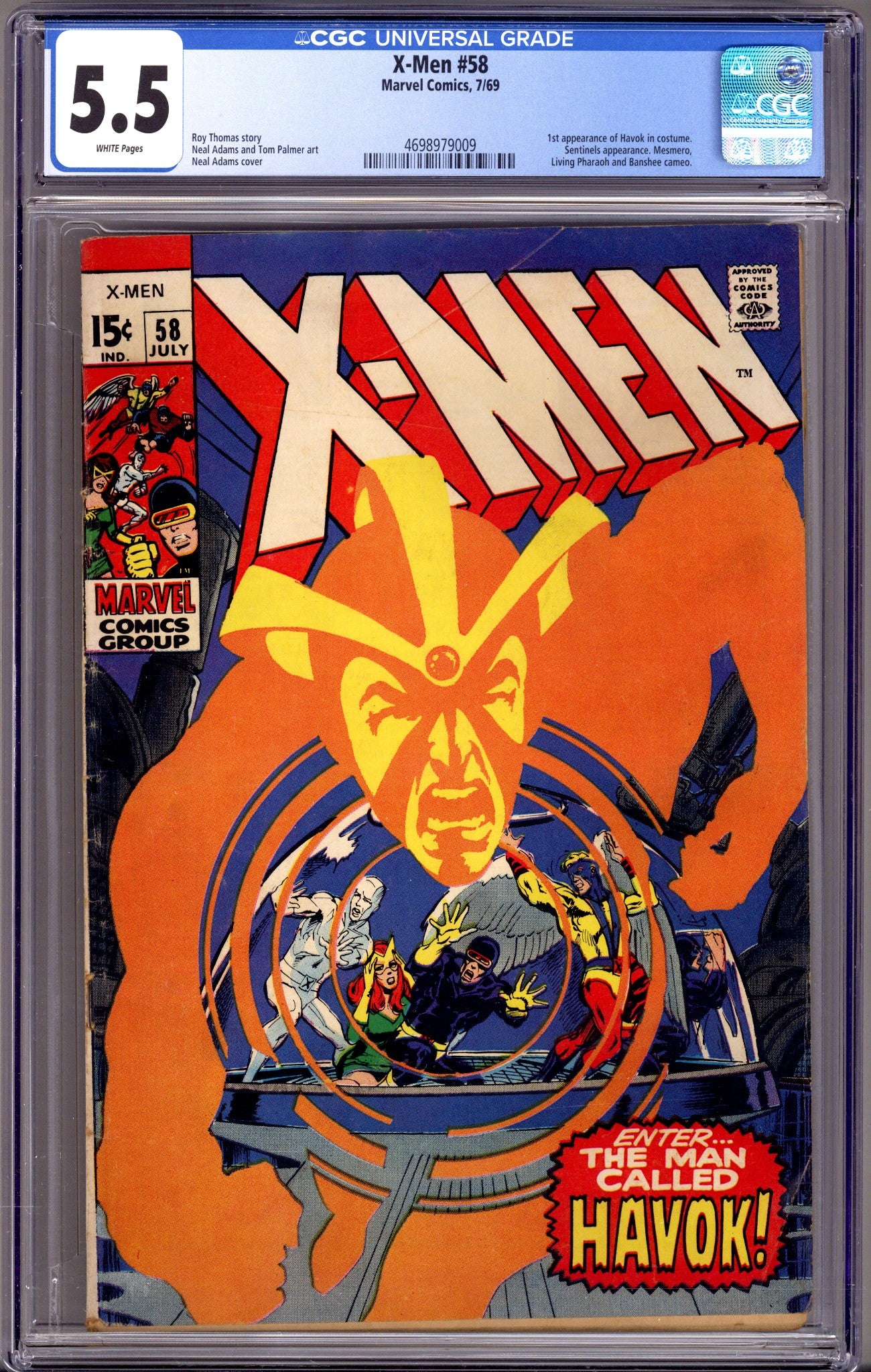 The X-Men Vol 1 58 CGC 5.5 (FN-) (1969) 
