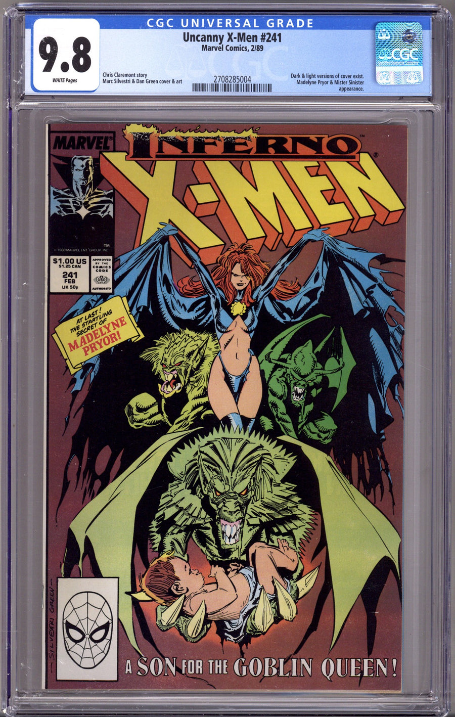 The Uncanny X-Men Vol 1 241 CGC 9.8 (NM/M) (1989) 