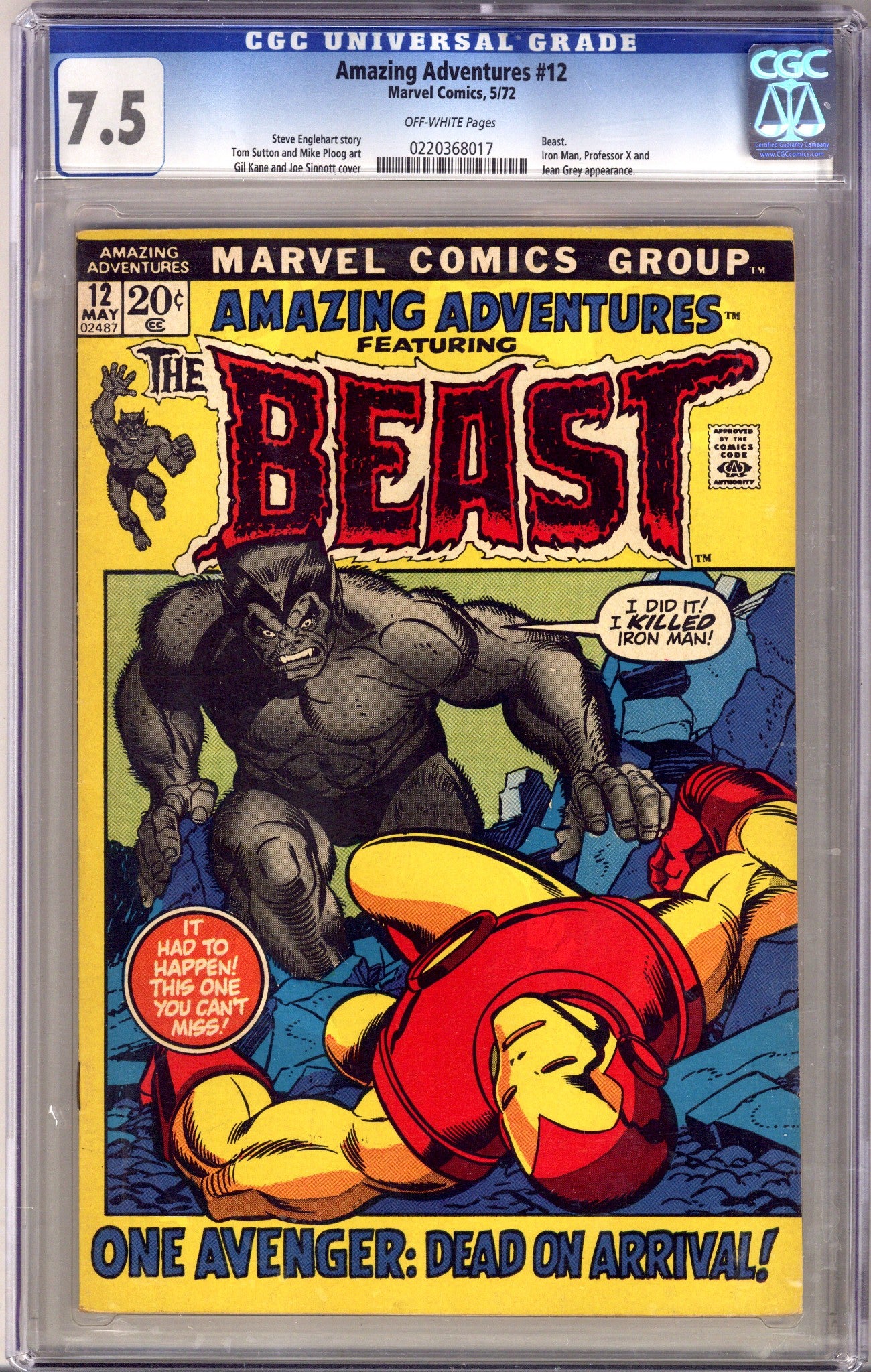 Amazing Adventures Vol 2 12 CGC 7.5 (1972)