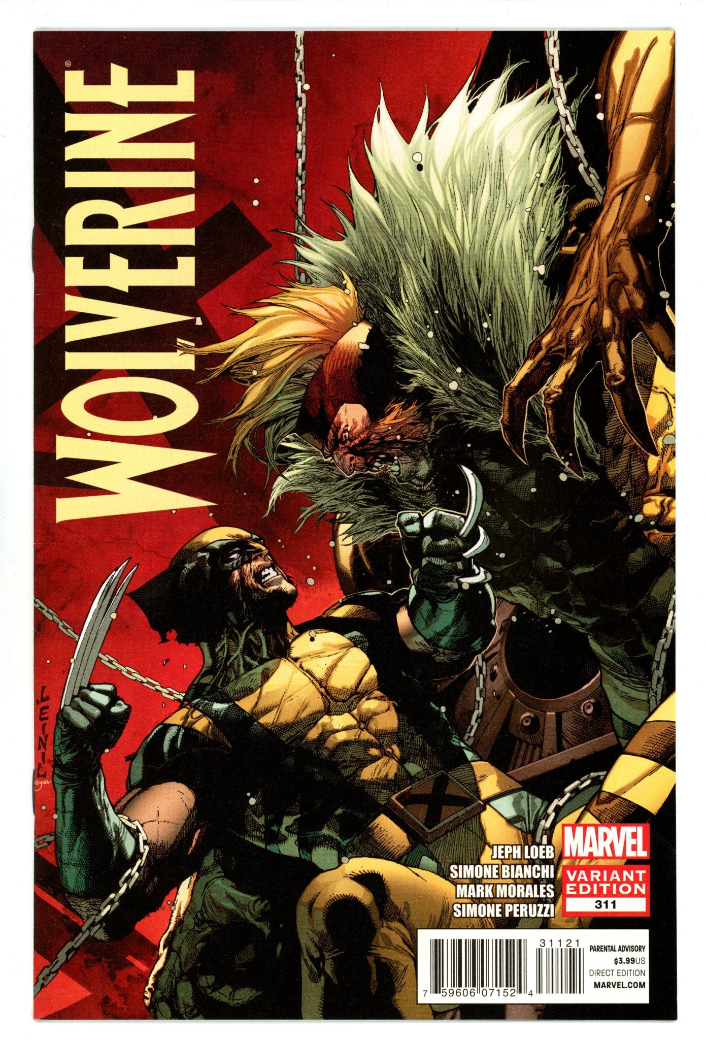 Wolverine Vol 4 311 VF/NM (9.0) (2012) Yu Incentive Variant 