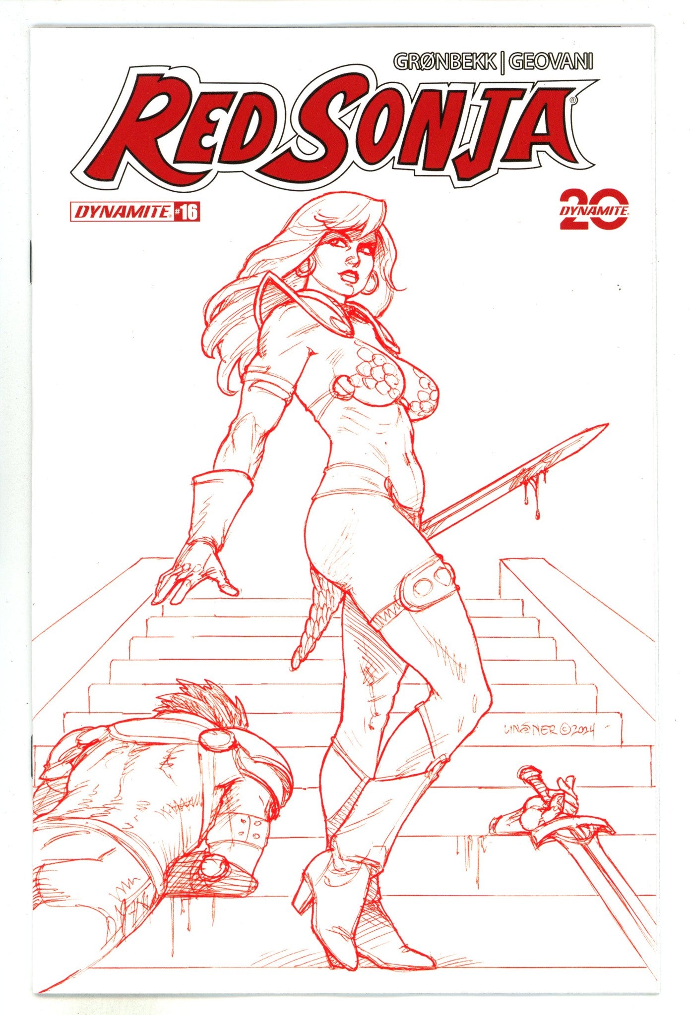 Red Sonja Vol 7 16 Linsner Red Line Art Incentive Variant (2024)