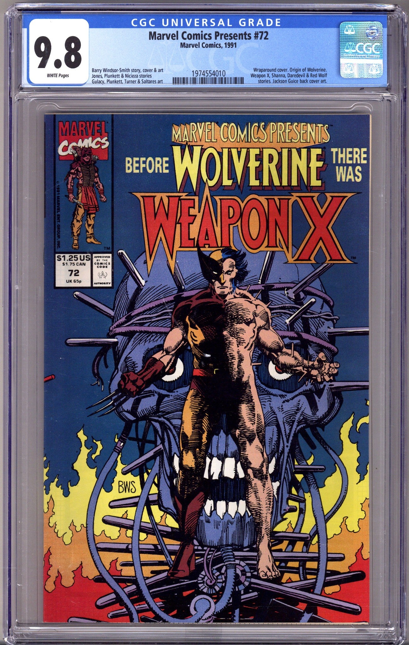 Marvel Comics Presents Vol 1 72 CGC 9.8 (NM/M)   (1991)        