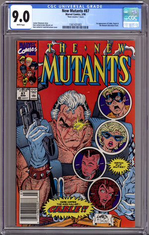The New Mutants Vol 1 87 CGC 9.0 (VF/NM) Mark Jewellers (1990) Newsstand