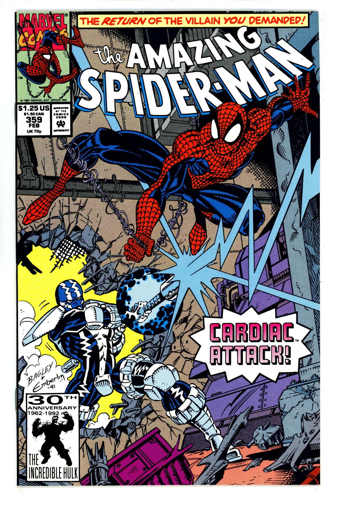 The Amazing Spider-Man Vol 1 359 VF+ (8.5) (1992) 