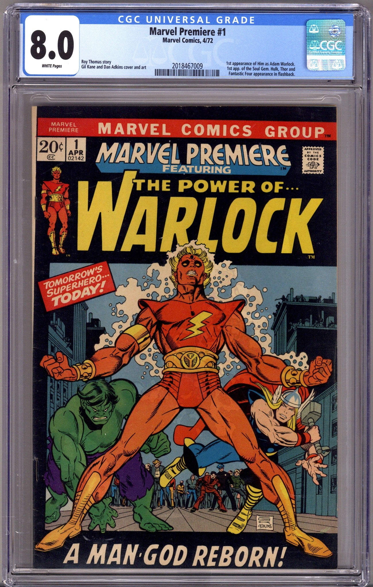 Marvel Premiere   1 CGC 8.0 (VF)   (1972)        