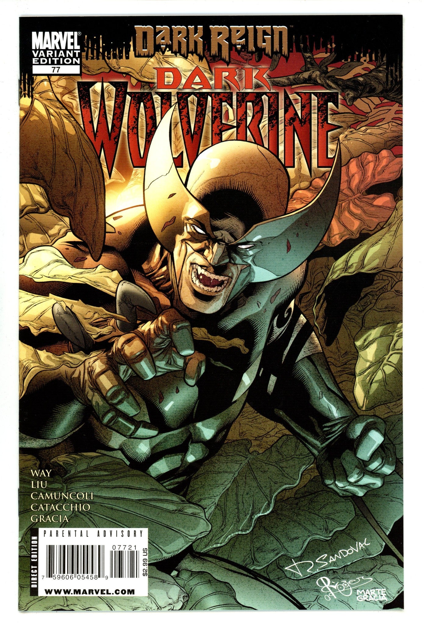 Dark Wolverine 77 NM- (9.2) (2009) Sandoval Incentive Variant 