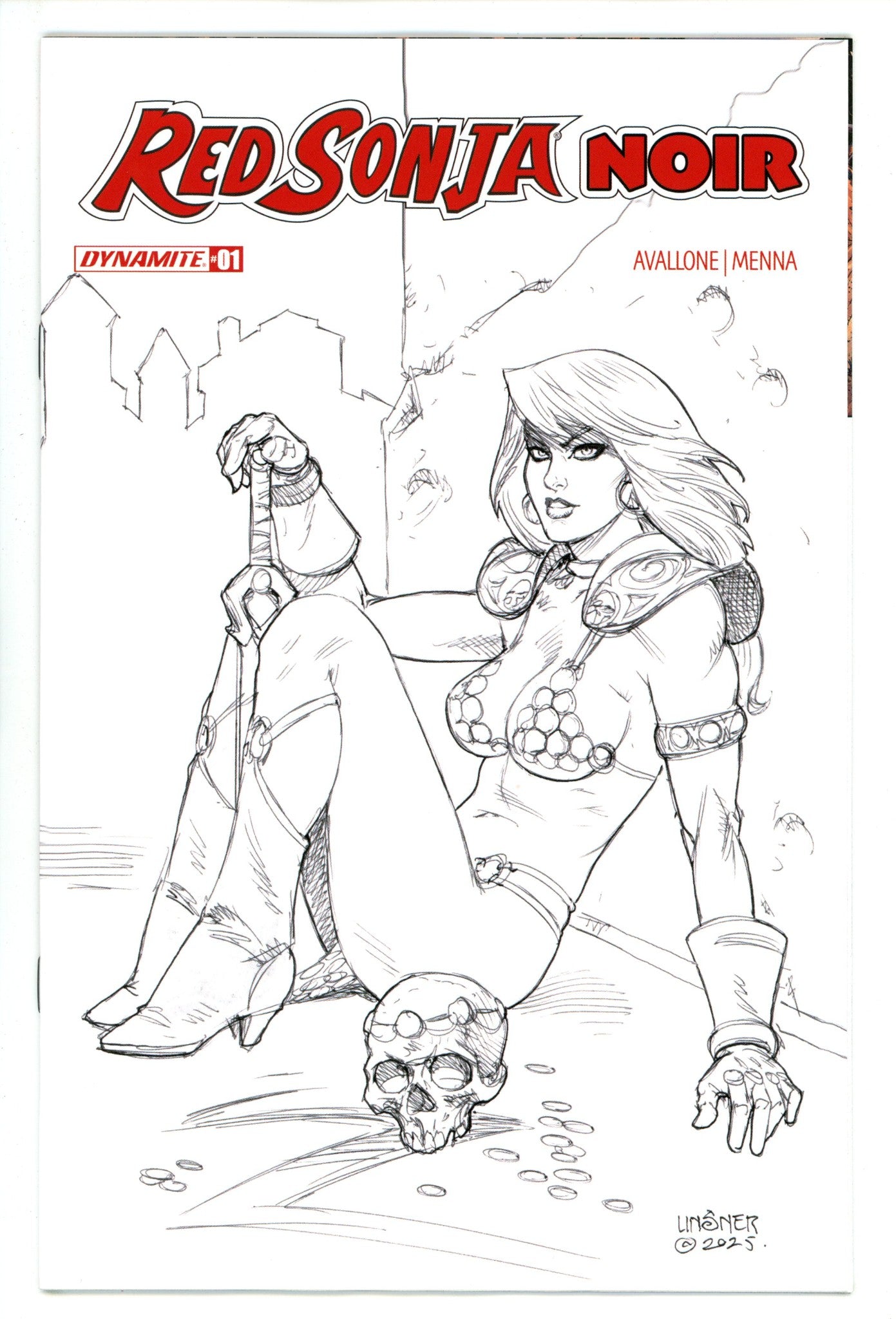Red Sonja Noir 1 Linsner B&W Incentive Variant (2025)