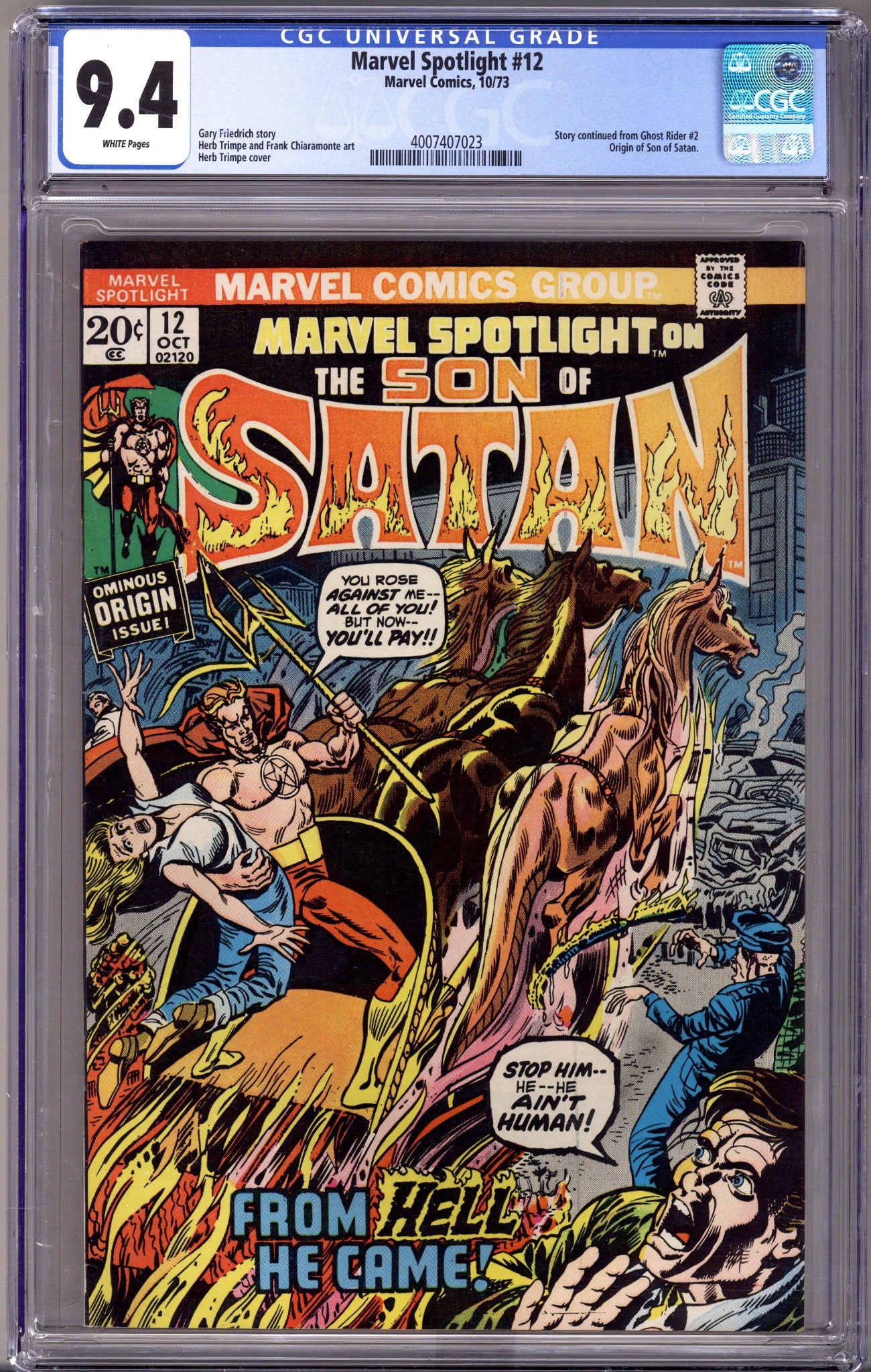 Marvel Spotlight Vol 1 12 CGC 9.4 (NM)   (1973)        